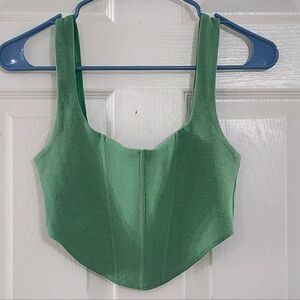 ​Princess Polly Pencil Ribbed Corset Top Green – Size 6